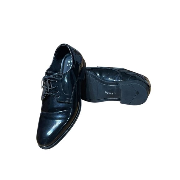 MIX No 6.Mens Formal Black Patent Leather Derby Shoes Size 11.5 - Picture 3 of 9